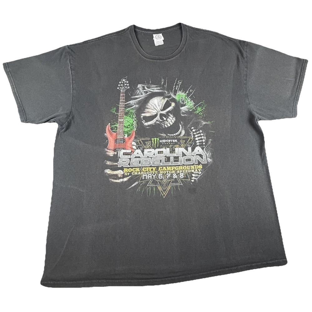 Delta Pro Weight Shirt Mens 2XL Black Carolina Rebellion Skull Graphic Tee